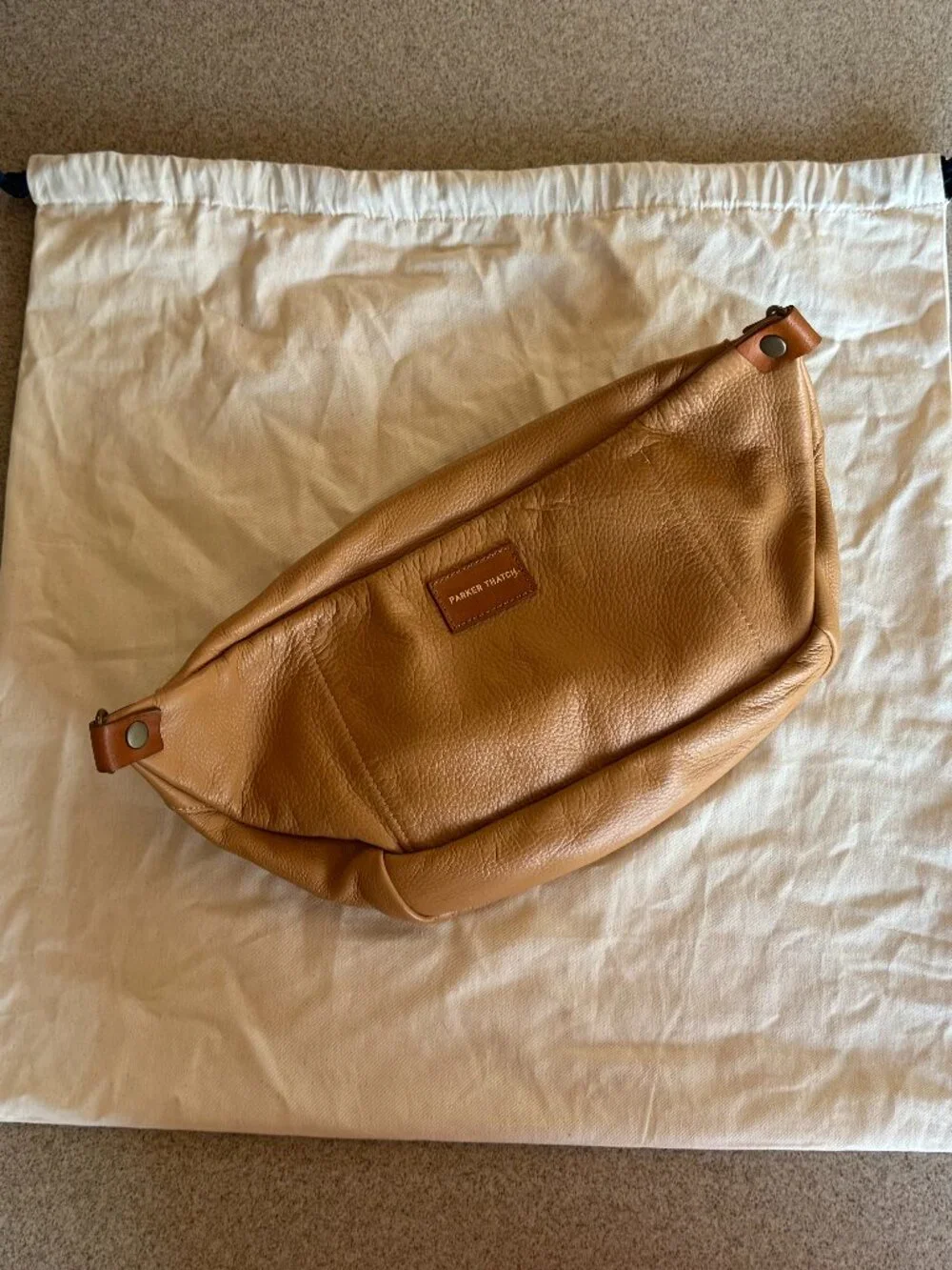 LIKE NEW - Parker Thatch Cross Your Heart Sling - Leather Butterscotch